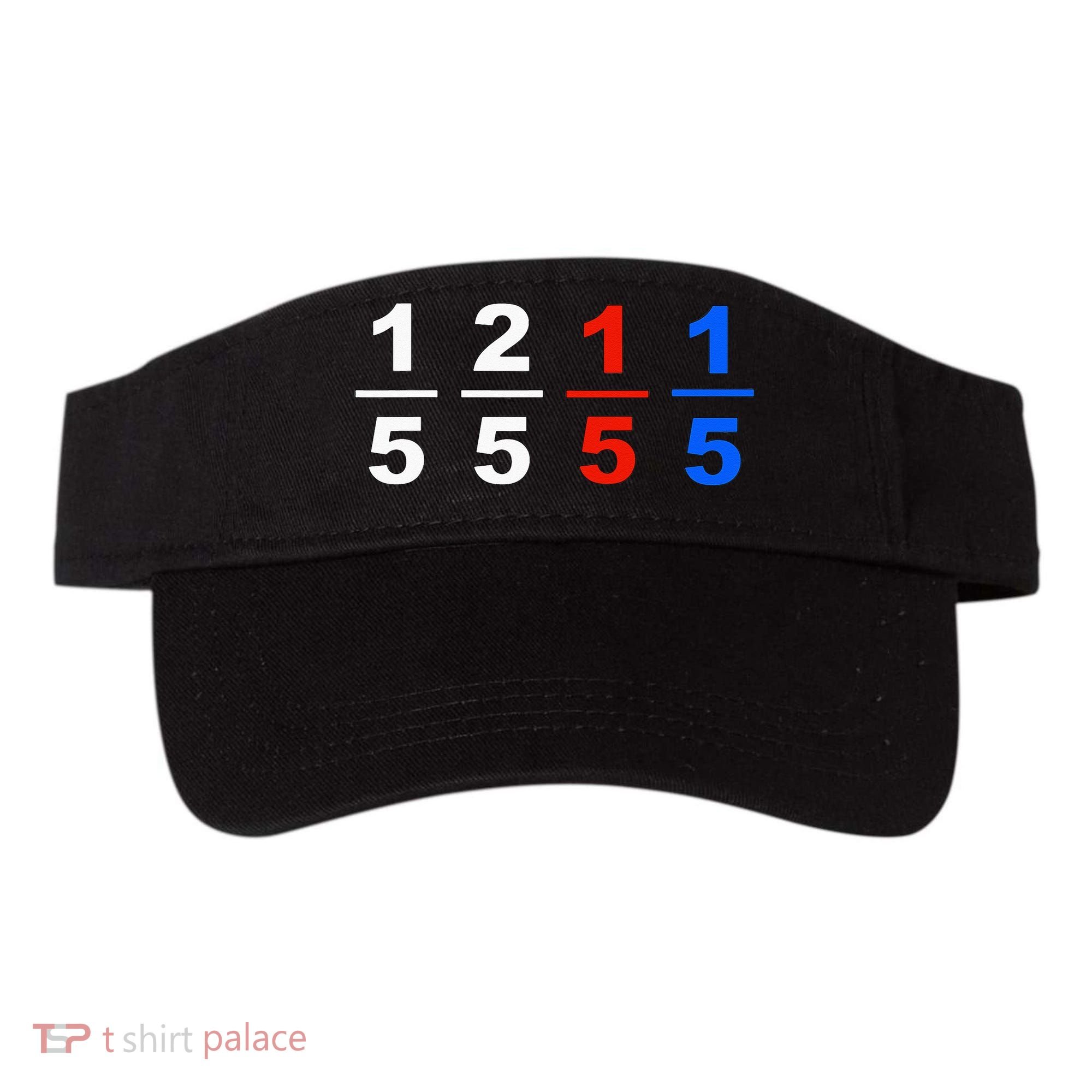 One Fifth Two Fifth Red Fifth Blue Fifth Funny Math Humor Visor