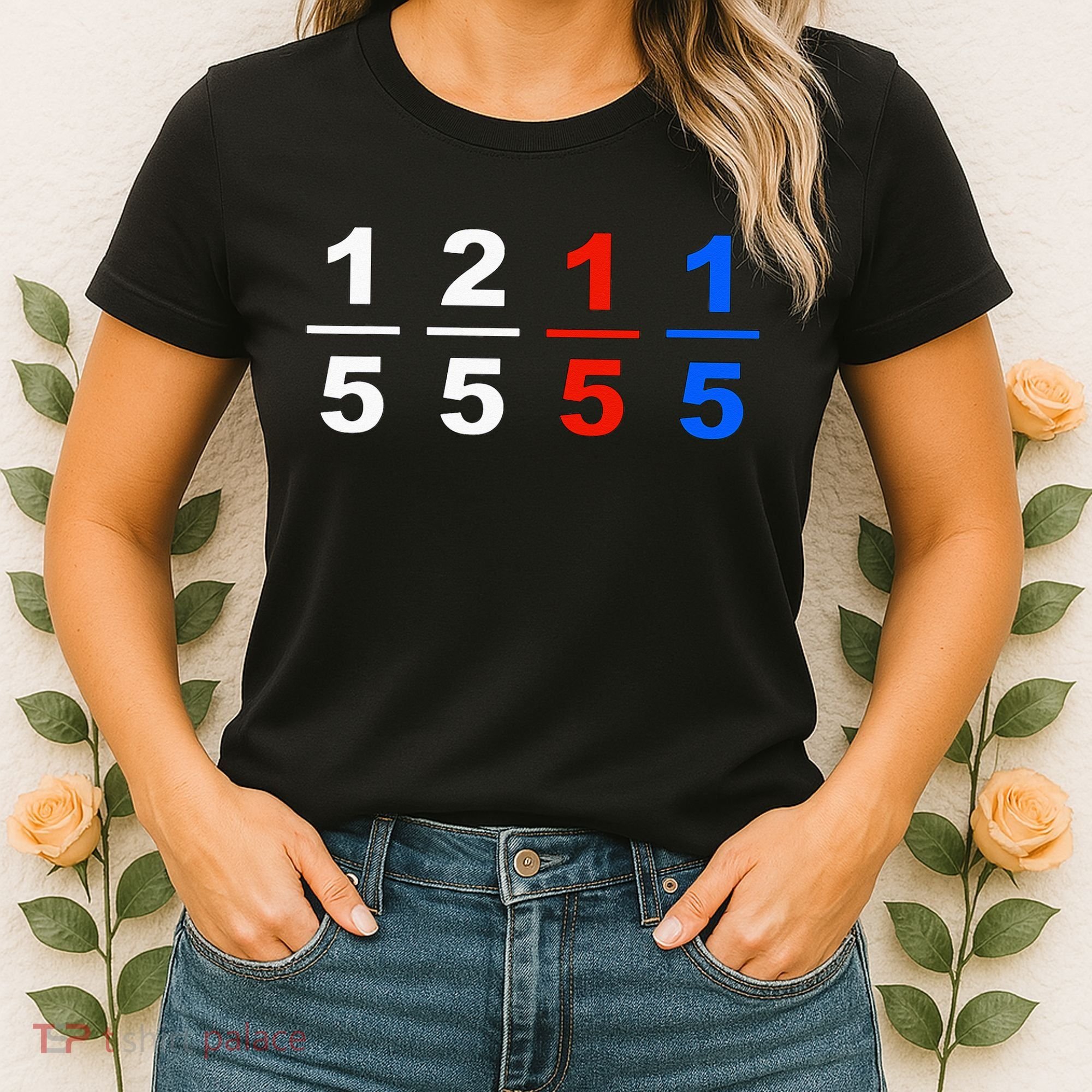 One Fifth Two Fifth Red Fifth Blue Fifth Funny Math Humor Women's T-Shirt