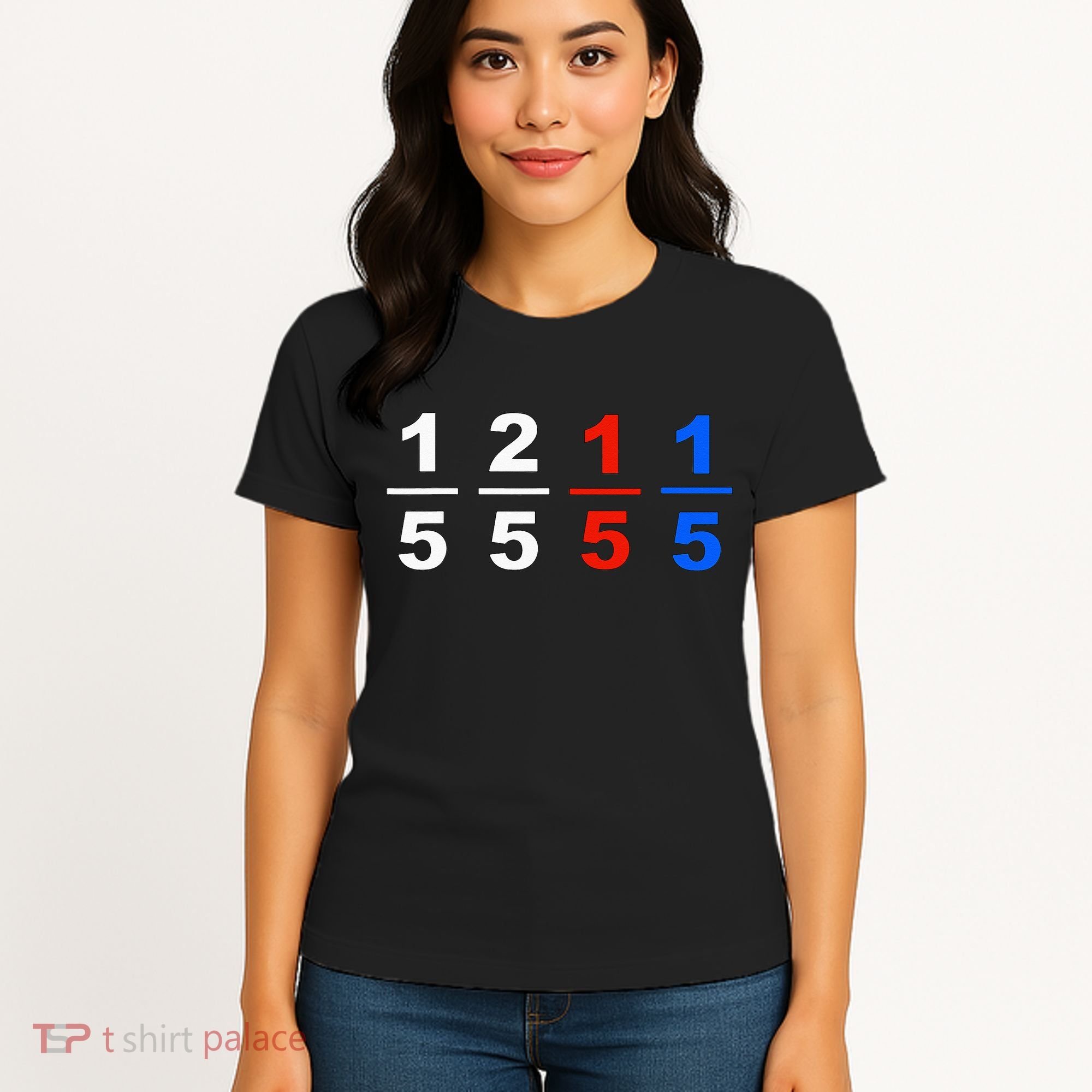 One Fifth Two Fifth Red Fifth Blue Fifth Funny Math Humor Women's T-Shirt