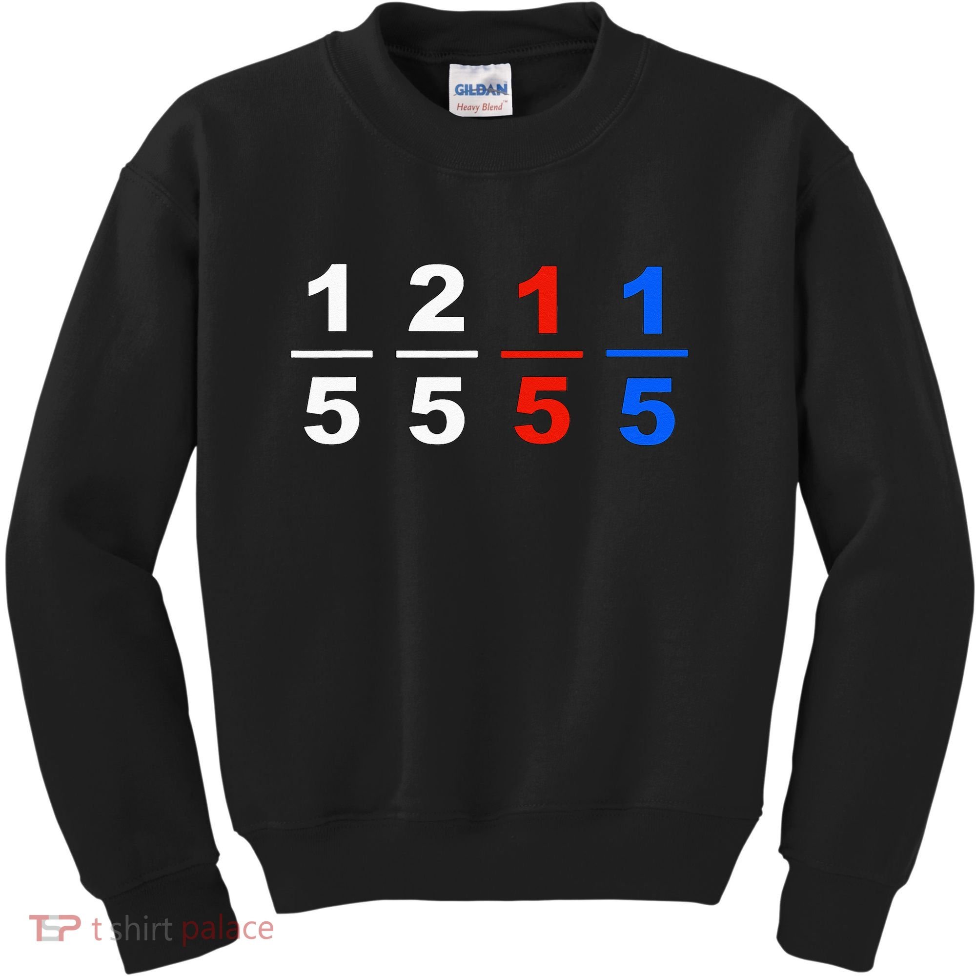 One Fifth Two Fifth Red Fifth Blue Fifth Funny Math Humor Kids Sweatshirt