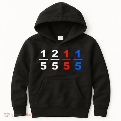 One Fifth Two Fifth Red Fifth Blue Fifth Funny Math Humor Kids Hoodie