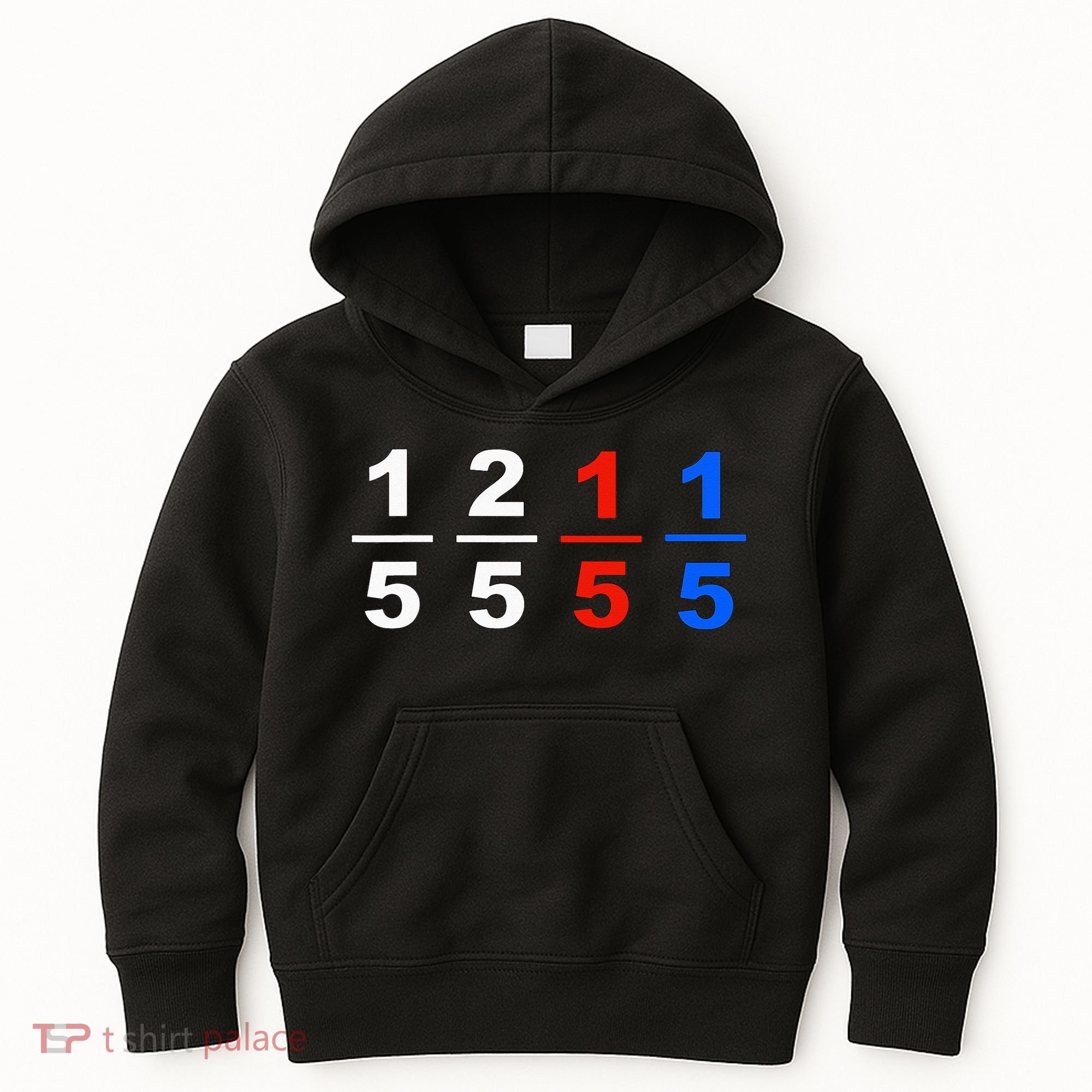 One Fifth Two Fifth Red Fifth Blue Fifth Funny Math Humor Kids Hoodie