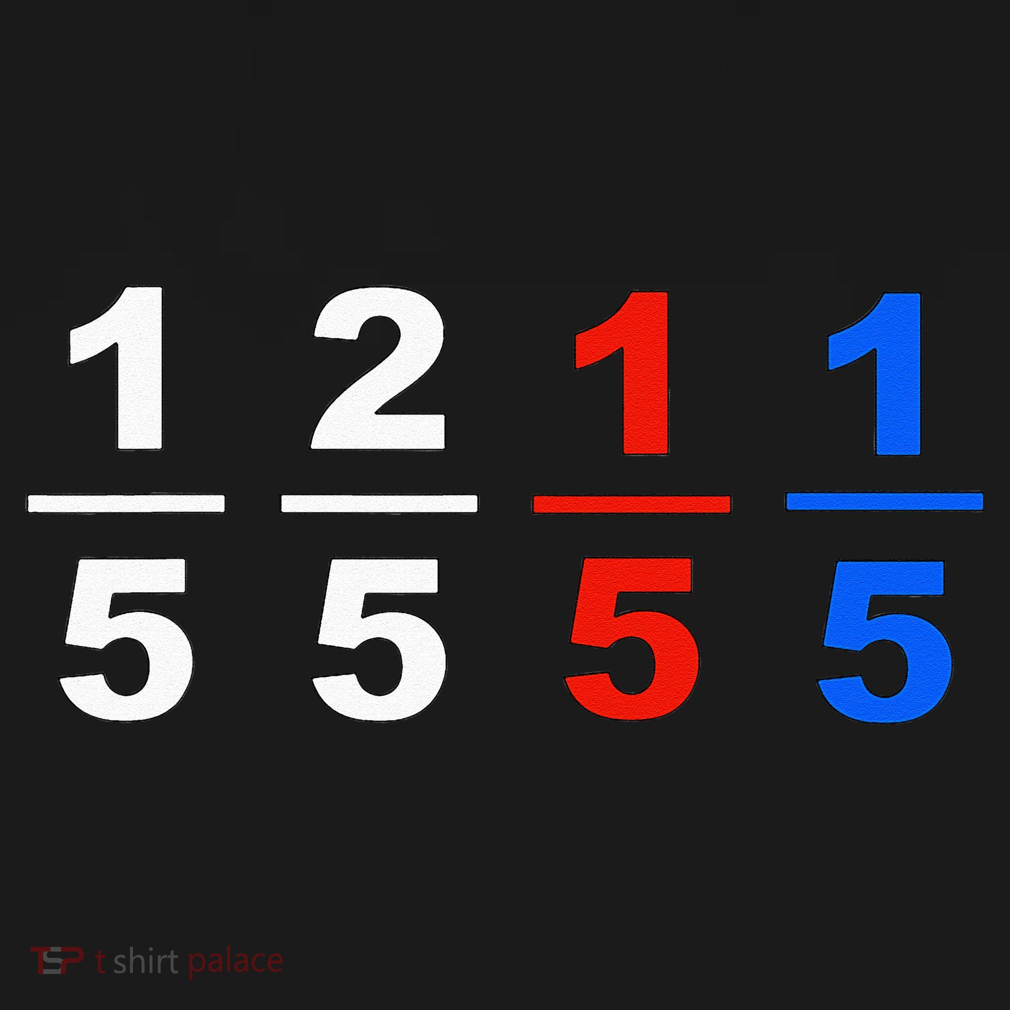 One Fifth Two Fifth Red Fifth Blue Fifth Funny Math Humor Kids Long Sleeve Shirt