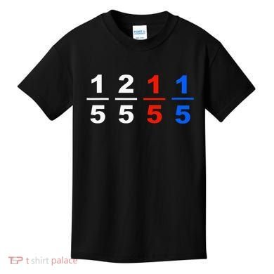 One Fifth Two Fifth Red Fifth Blue Fifth Funny Math Humor Kids T-Shirt