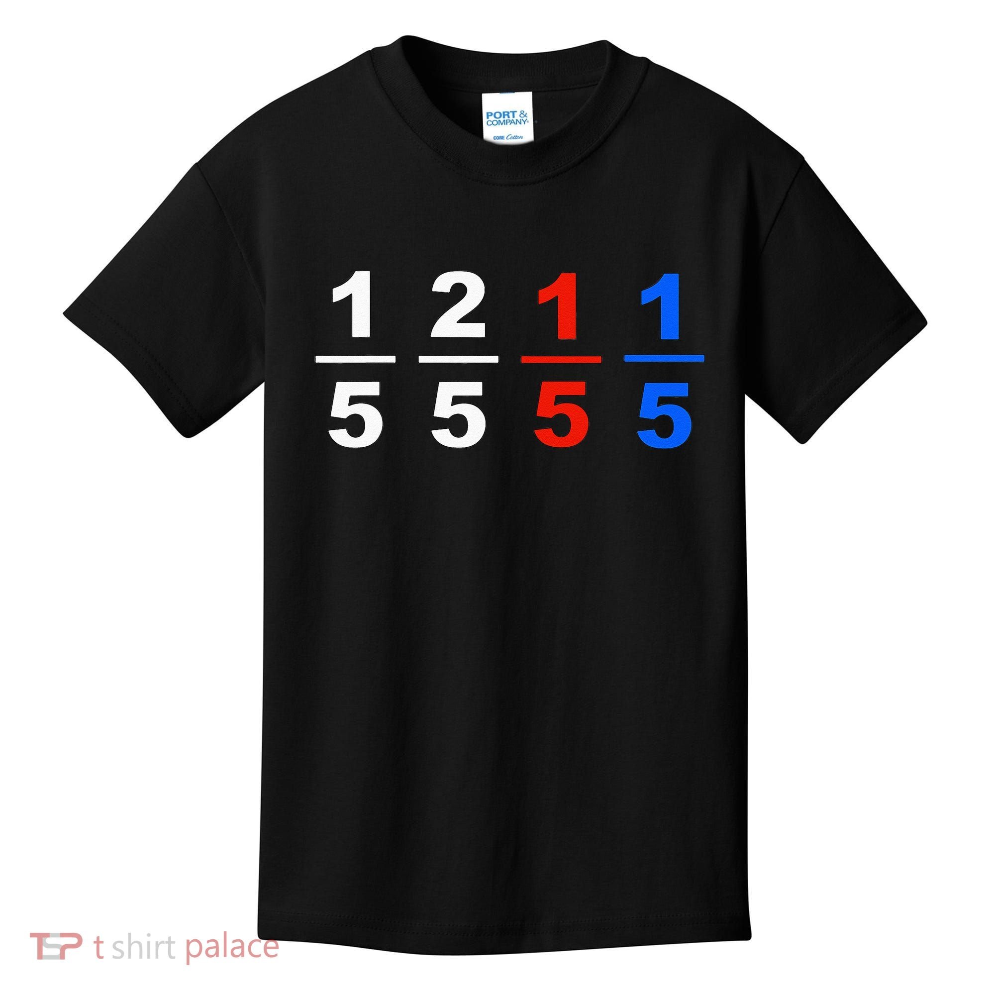 One Fifth Two Fifth Red Fifth Blue Fifth Funny Math Humor Kids T-Shirt