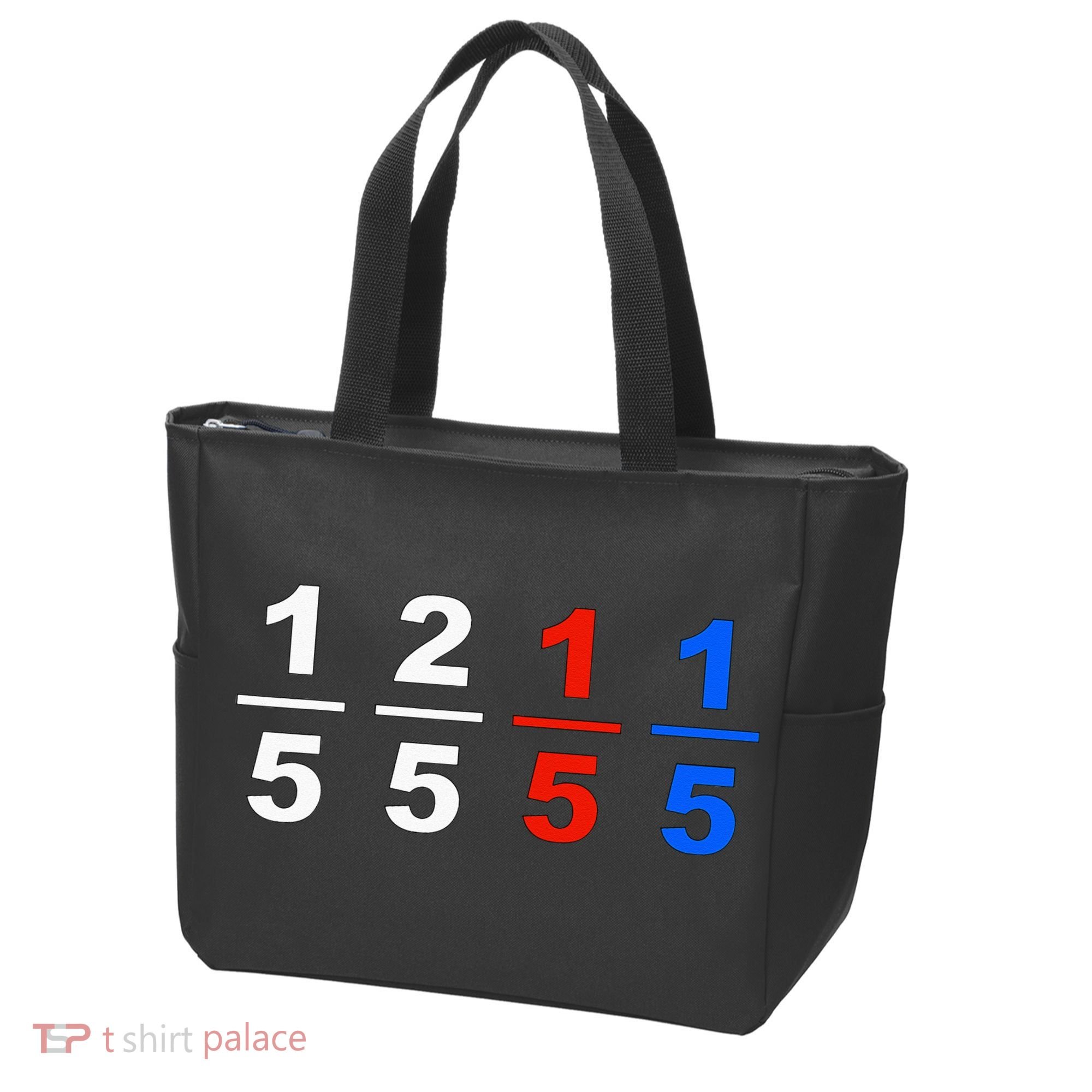 One Fifth Two Fifth Red Fifth Blue Fifth Funny Math Humor Tote Bag