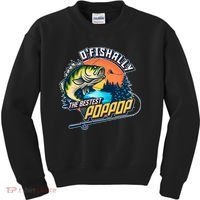 O Fishally The Bestest PopPop Kids Sweatshirt thumb 0