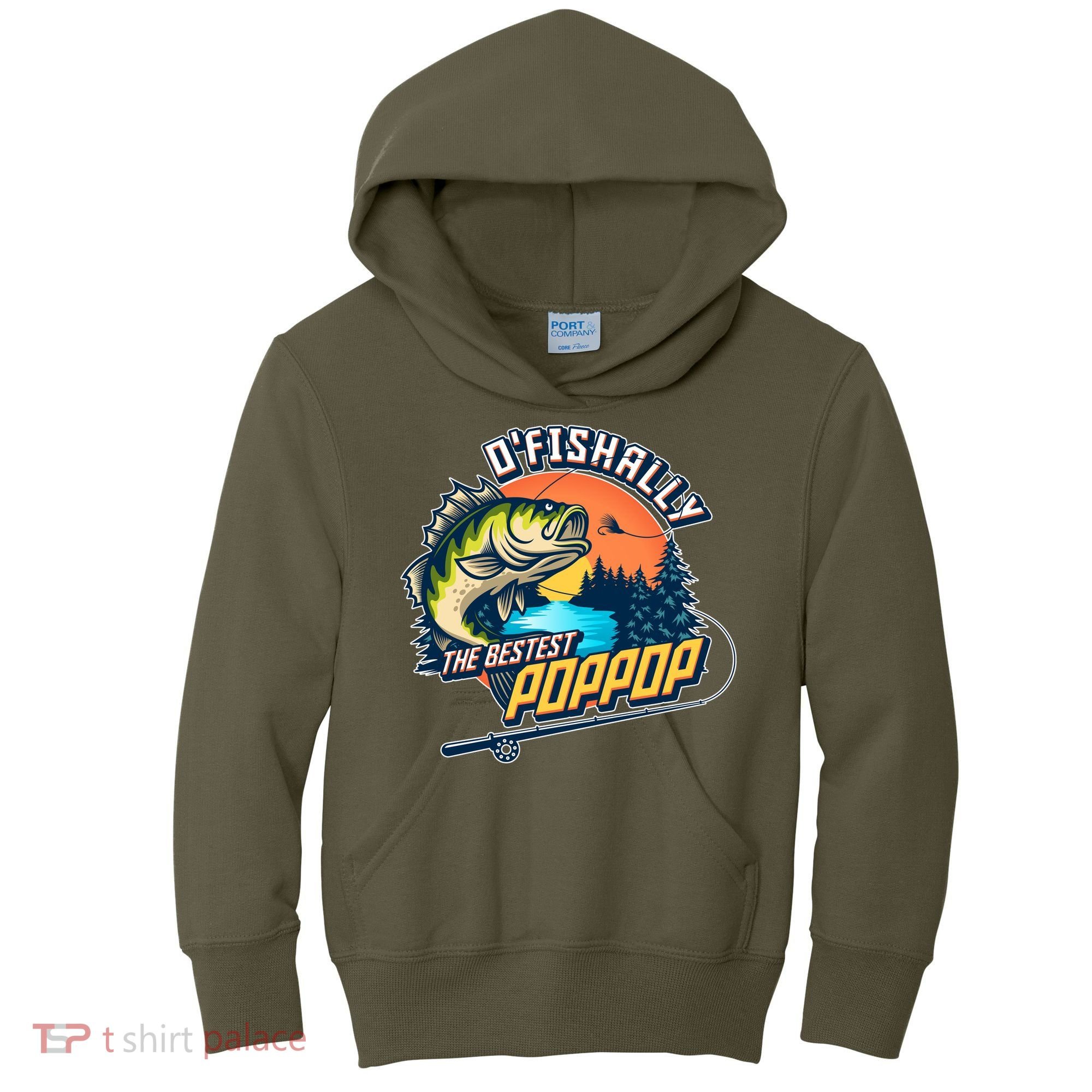 O Fishally The Bestest PopPop Kids Hoodie