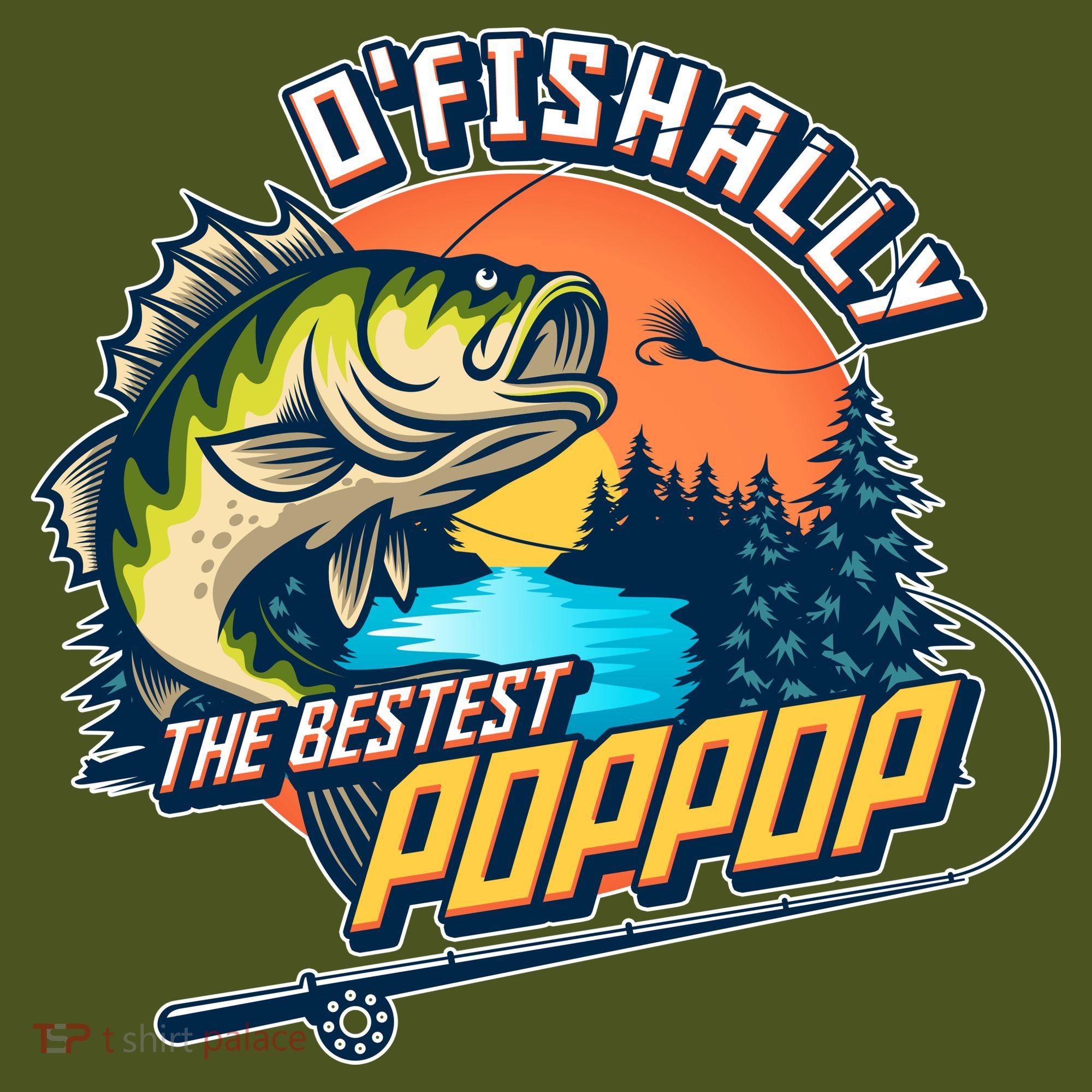 O Fishally The Bestest PopPop Kids Hoodie