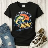 O Fishally The Bestest Papa Women's T-Shirt thumb 3