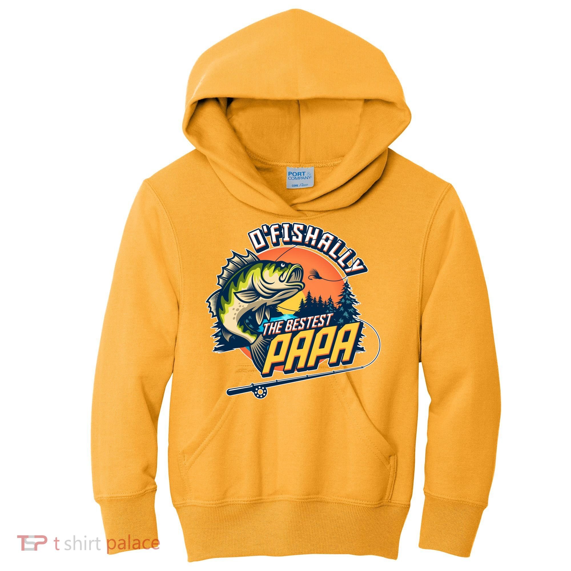 O Fishally The Bestest Papa Kids Hoodie