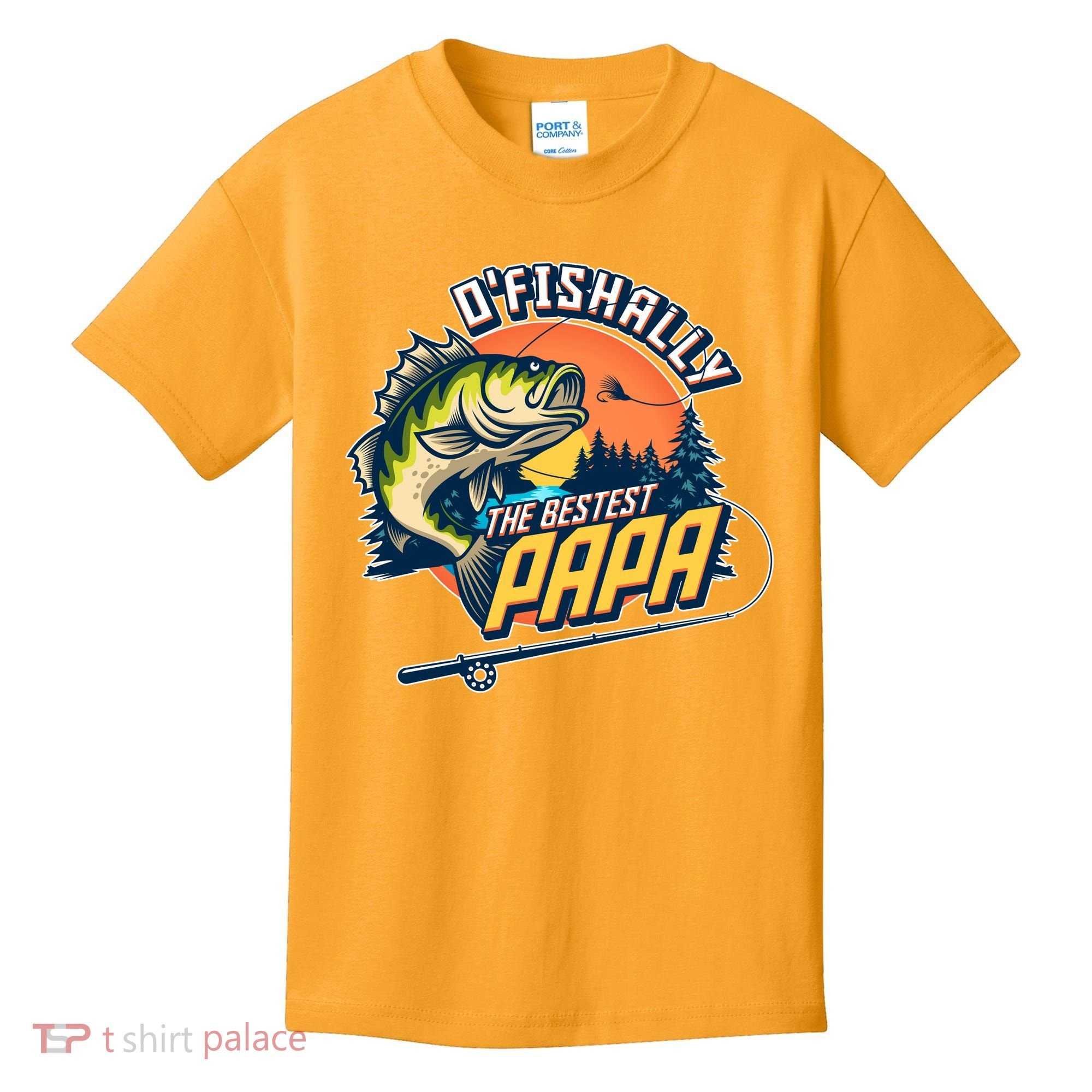 O Fishally The Bestest Papa Kids T-Shirt