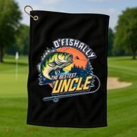 O Fishally The Bestest Uncle Golf Towel thumb 1