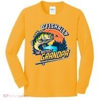 O Fishally The Bestest Grandpa Kids Long Sleeve Shirt thumb 0