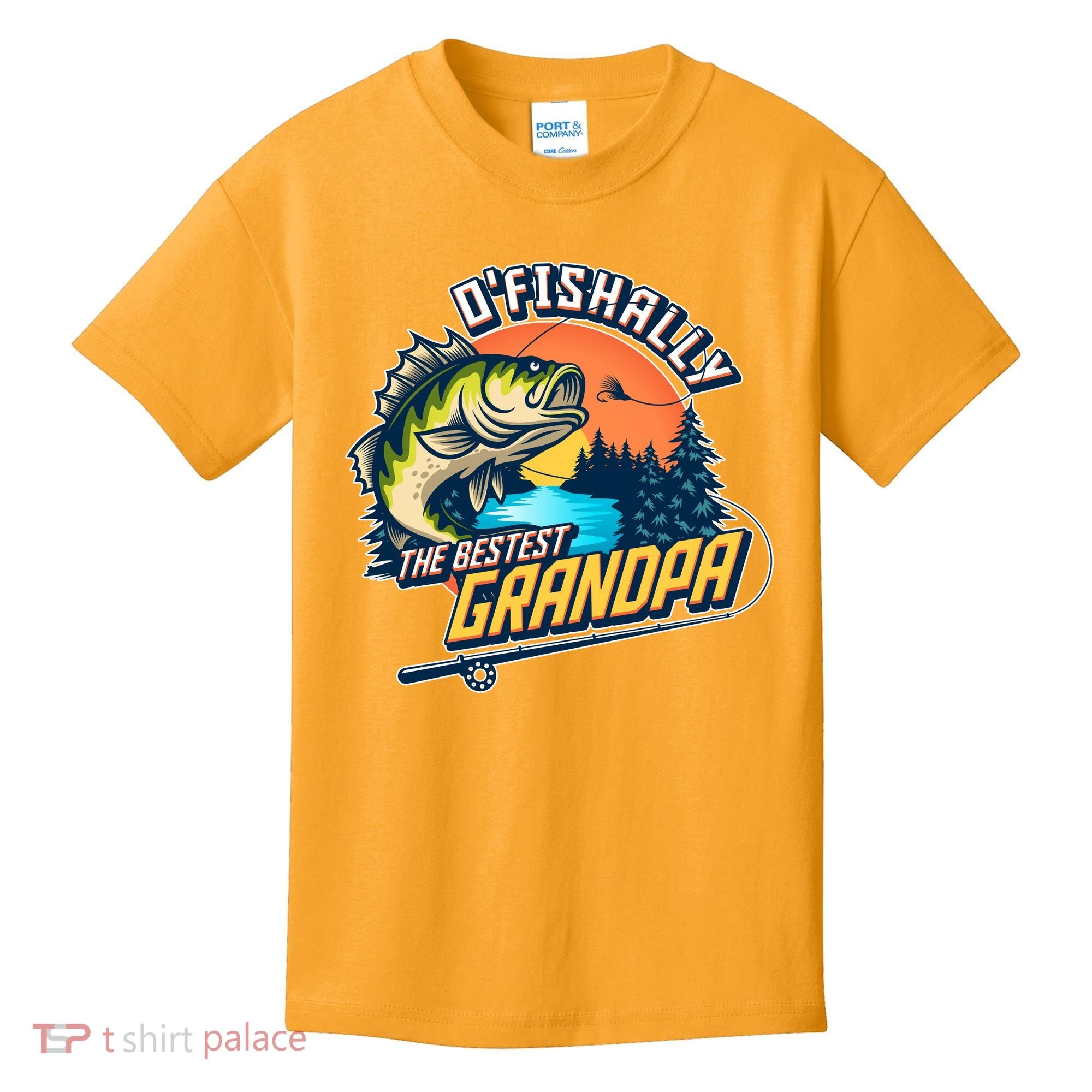 O Fishally The Bestest Grandpa Kids T-Shirt