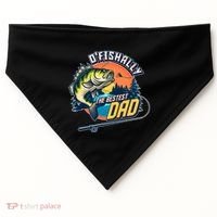 O Fishally The Bestest Dad USA-Made Doggie Bandana thumb 0