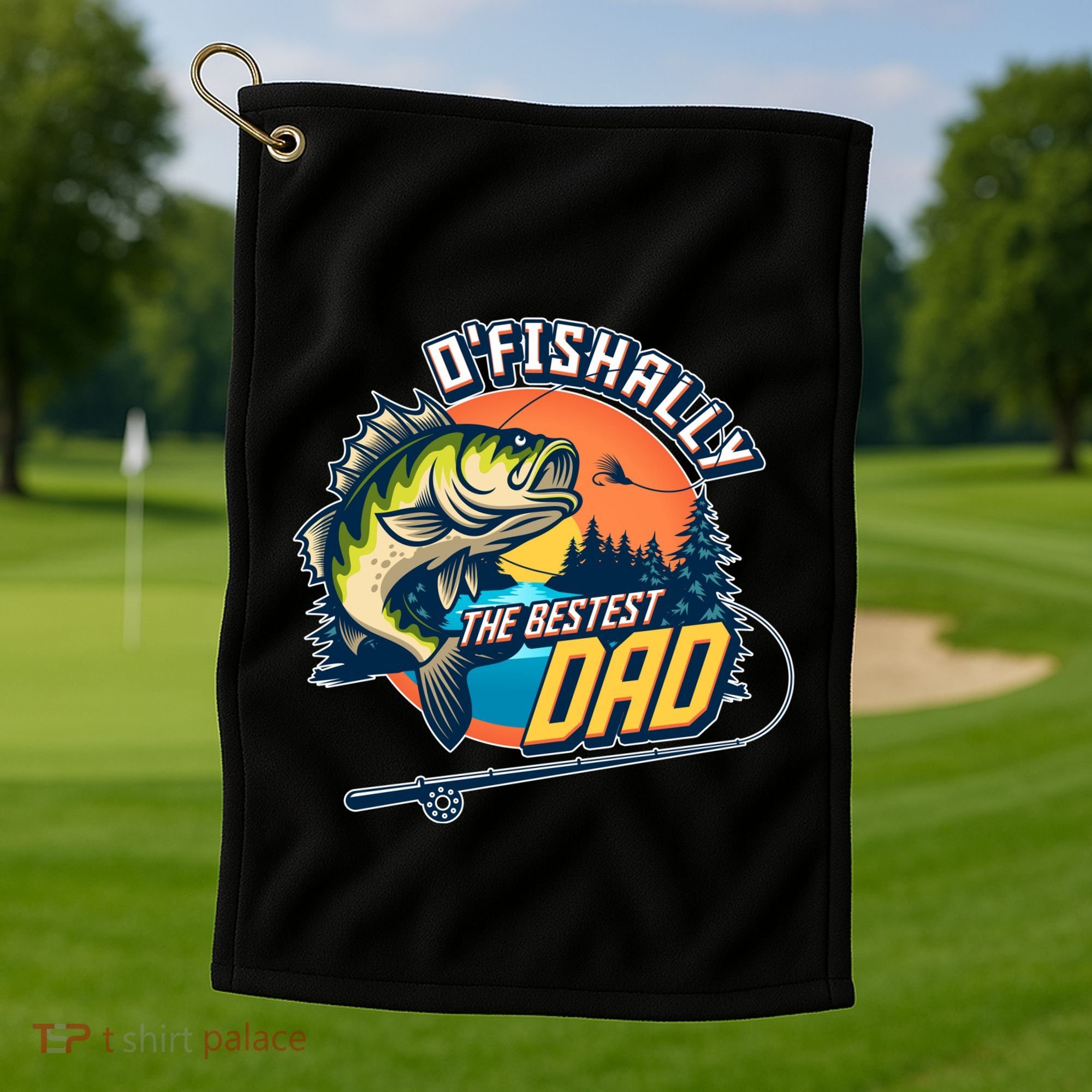 O Fishally The Bestest Dad Golf Towel