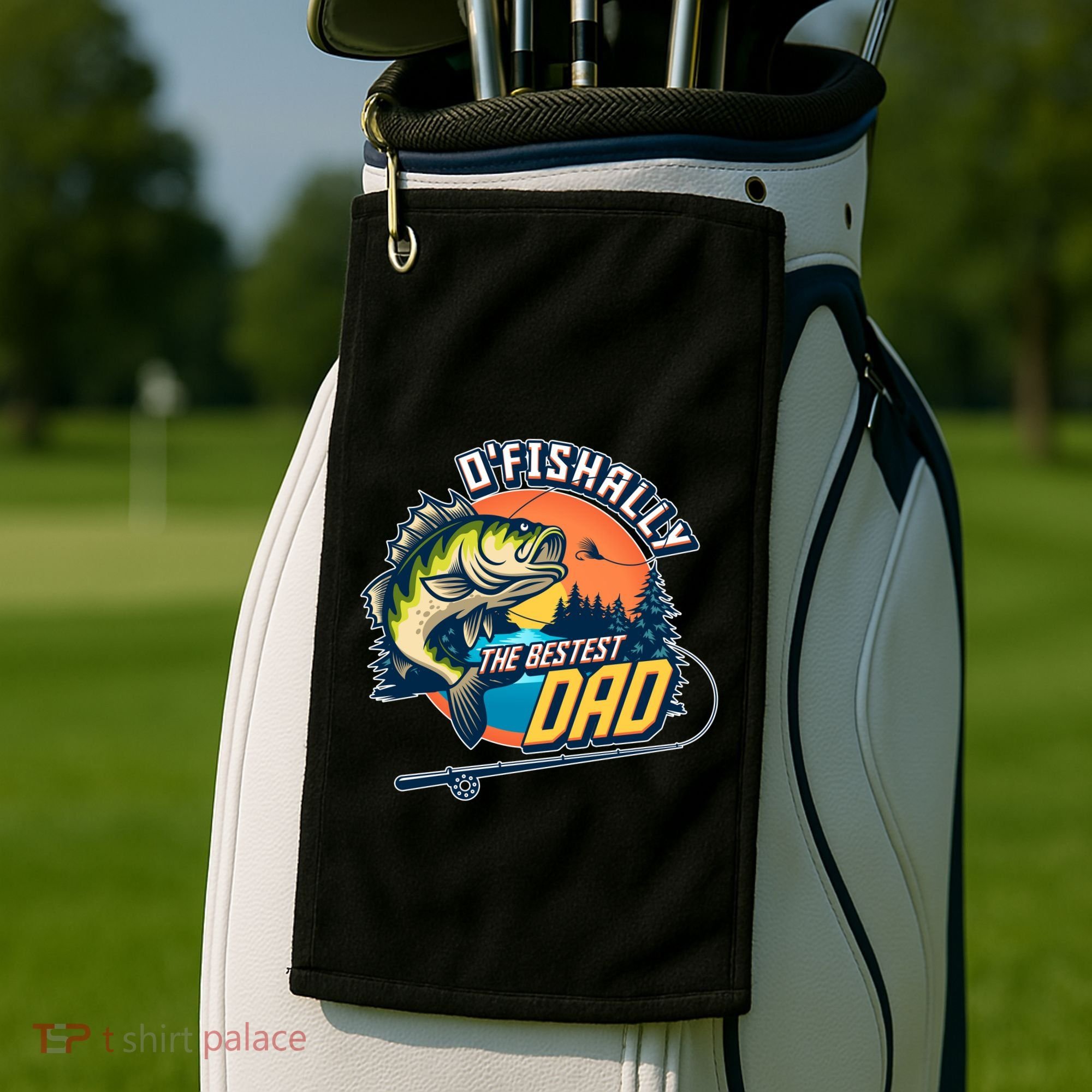 O Fishally The Bestest Dad Golf Towel