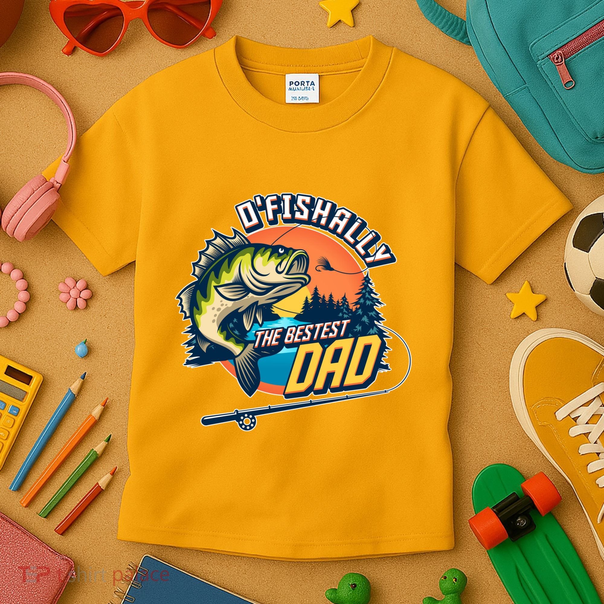 O Fishally The Bestest Dad Kids T-Shirt