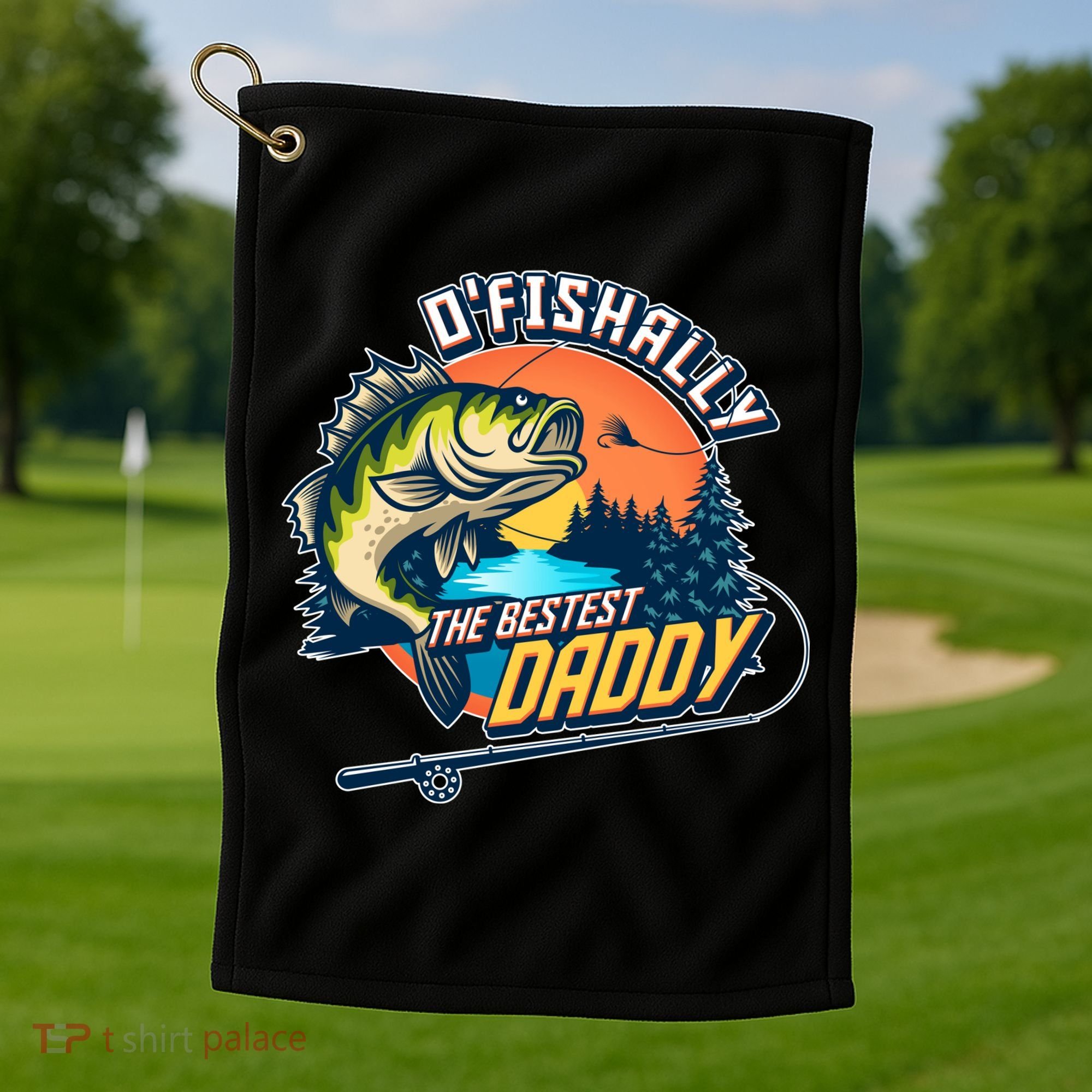 O Fishally The Bestest Daddy Golf Towel