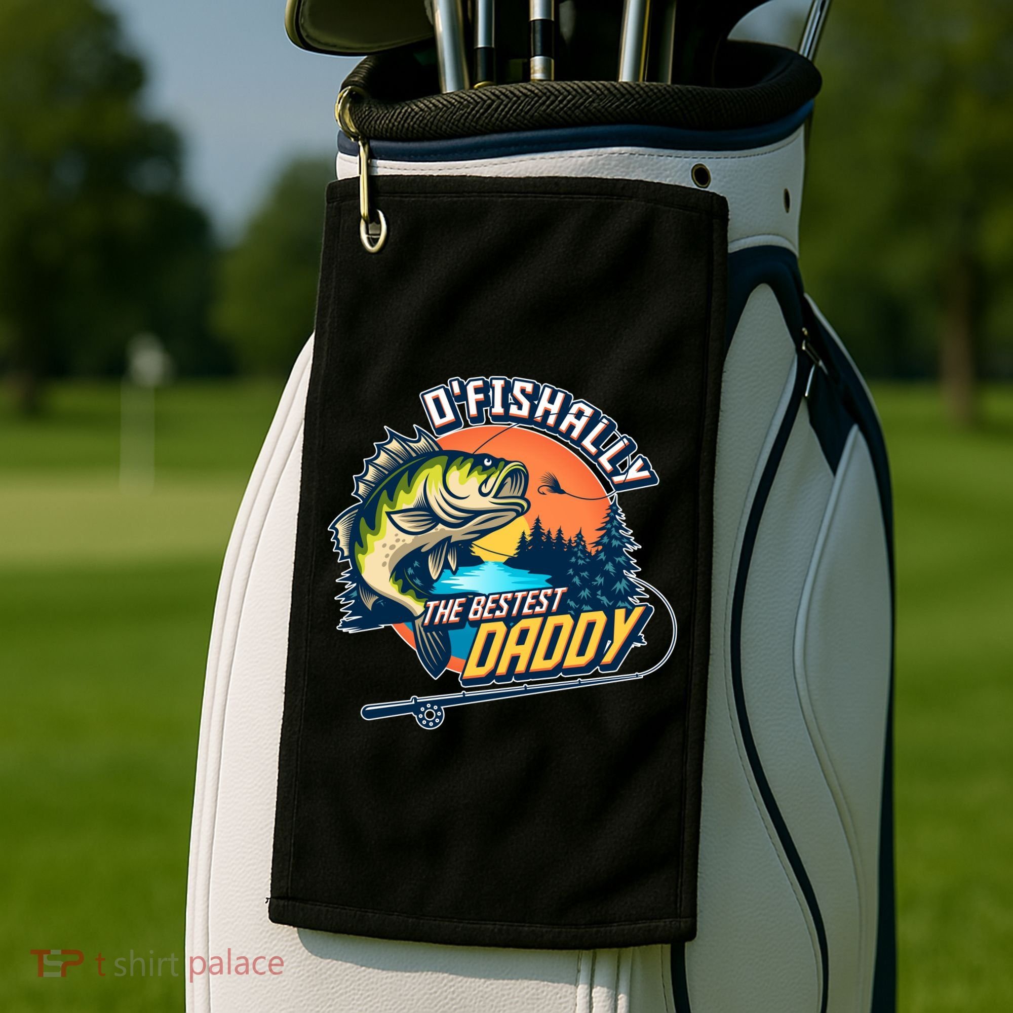 O Fishally The Bestest Daddy Golf Towel