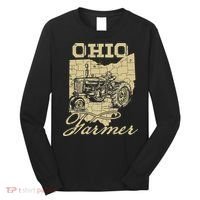 Ohio Farmer Tractor Lover State Map Farming Local Farmer Long Sleeve Shirt thumb 0
