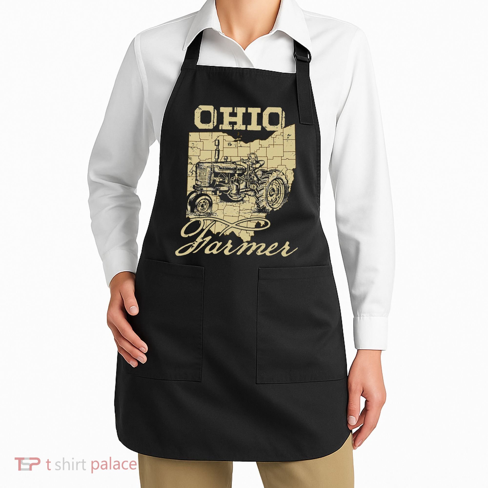 Ohio Farmer Tractor Lover State Map Farming Local Farmer Apron