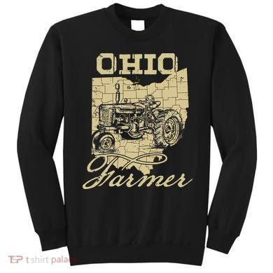 Ohio Farmer Tractor Lover State Map Farming Local Farmer Sweatshirt