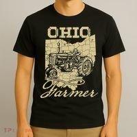 Ohio Farmer Tractor Lover State Map Farming Local Farmer T-Shirt thumb 3