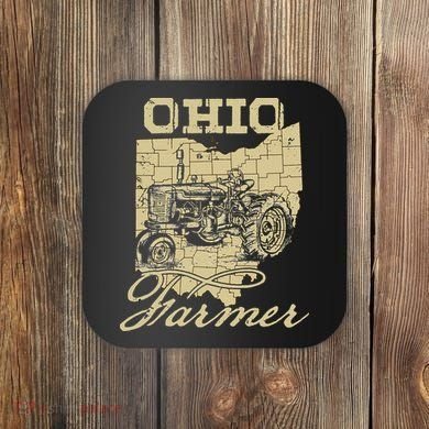 Ohio Farmer Tractor Lover State Map Farming Local Farmer Coaster