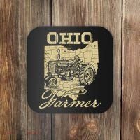 Ohio Farmer Tractor Lover State Map Farming Local Farmer Coaster thumb 0