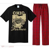 Ohio Farmer Tractor Lover State Map Farming Local Farmer Pajama Set thumb 0