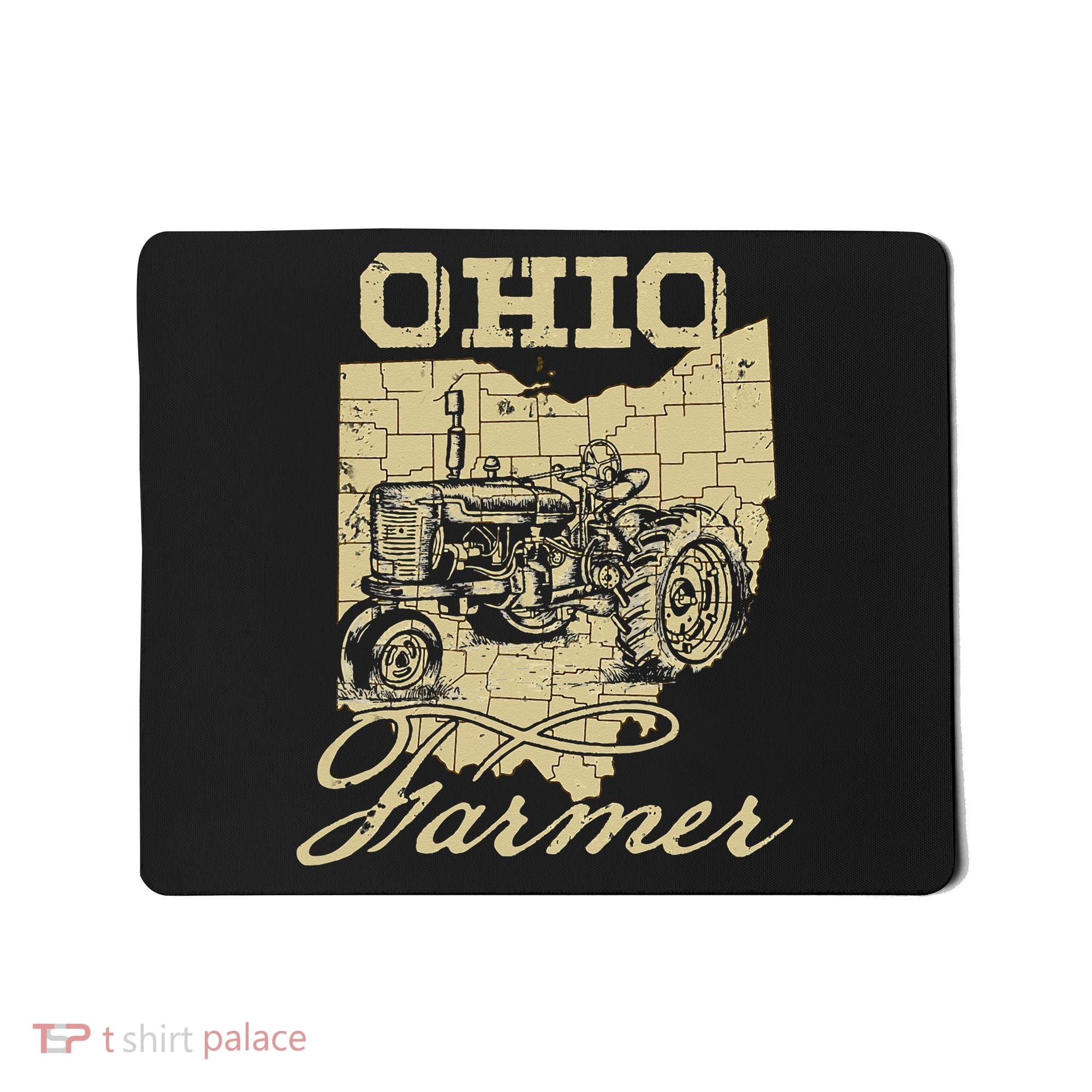 Ohio Farmer Tractor Lover State Map Farming Local Farmer Mousepad