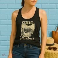 Ohio Farmer Tractor Lover State Map Farming Local Farmer Women's Tank Top thumb 2