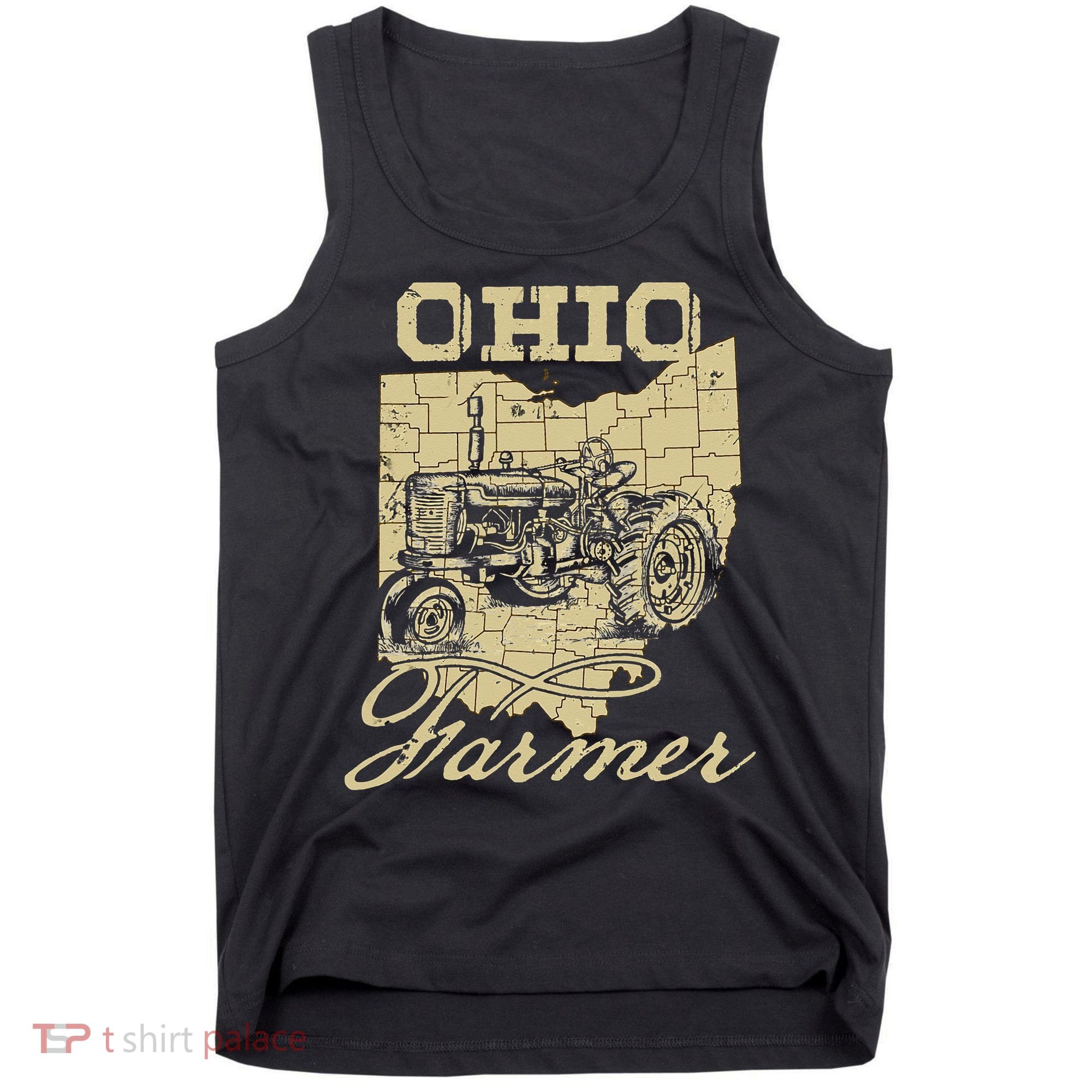 Ohio Farmer Tractor Lover State Map Farming Local Farmer Tank Top