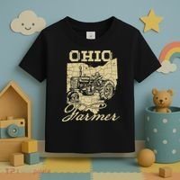Ohio Farmer Tractor Lover State Map Farming Local Farmer Toddler T-Shirt thumb 3