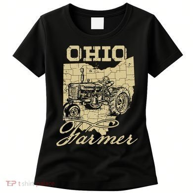 Ohio Farmer Tractor Lover State Map Farming Local Farmer Women's T-Shirt