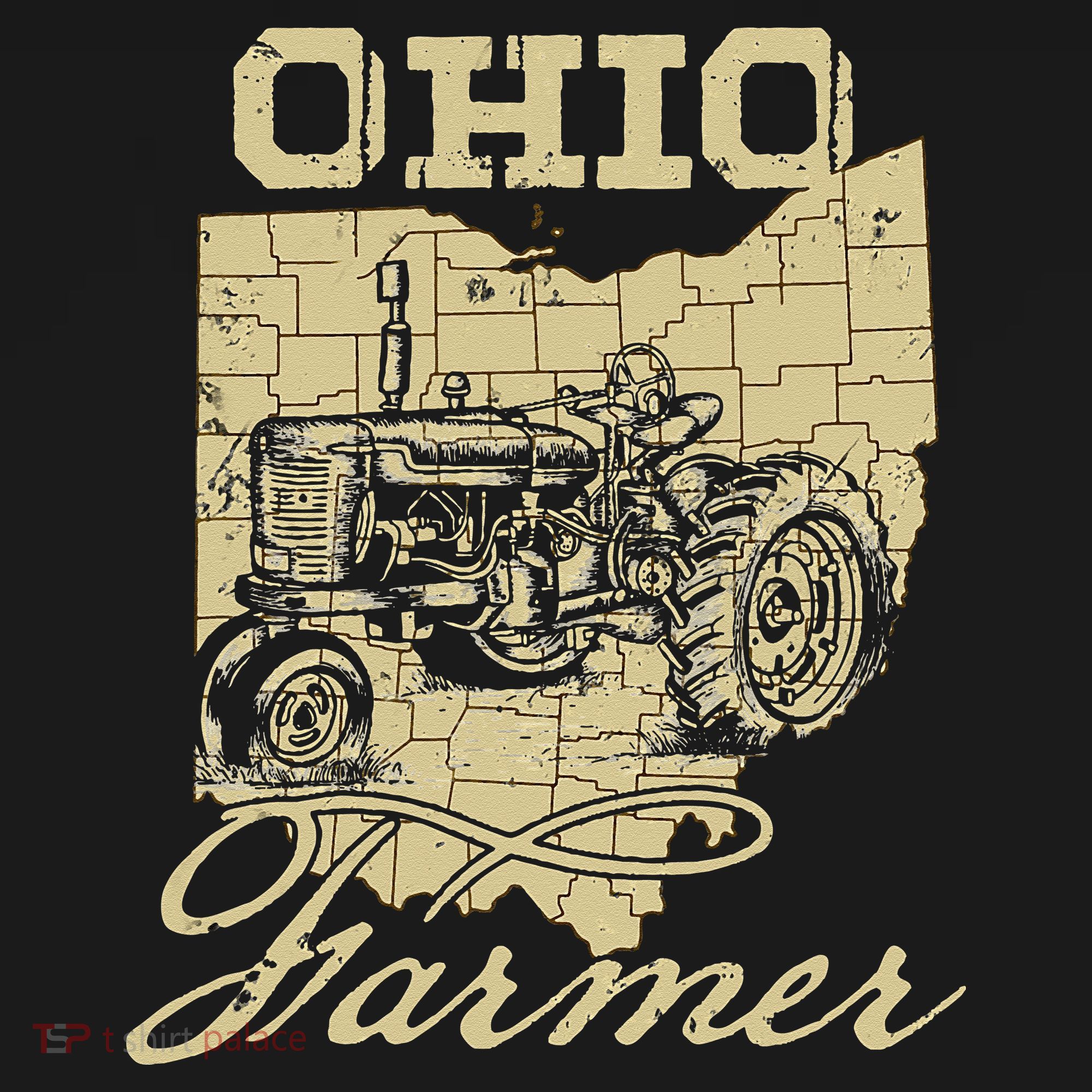 Ohio Farmer Tractor Lover State Map Farming Local Farmer Tote Bag