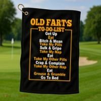 Old Fart's To Do List Golf Towel thumb 1