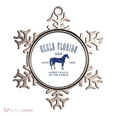Ocala Florida Usa Horse Capital Distressed Equestrian Design Ornament