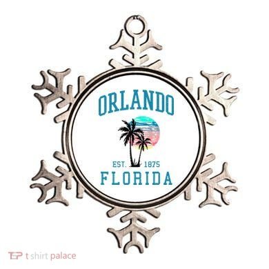 Orlando Florida Vintage Beach Palm Trees Summer In Orlando Ornament
