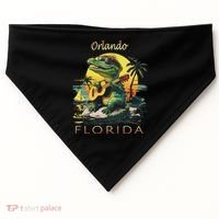 Orlando Florida Vacation Cute Alligator Sunset Souvenir USA-Made Doggie Bandana thumb 0