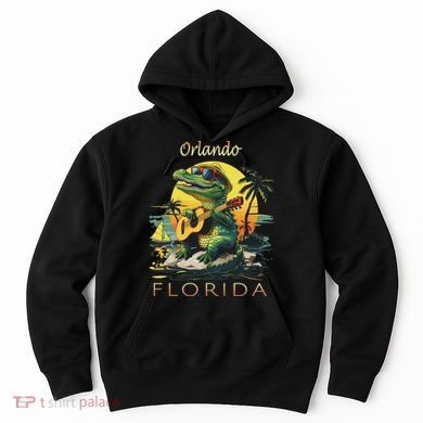 Orlando Florida Vacation Cute Alligator Sunset Souvenir Hoodie