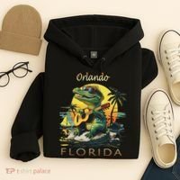 Orlando Florida Vacation Cute Alligator Sunset Souvenir Hoodie thumb 4
