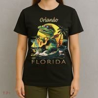 Orlando Florida Vacation Cute Alligator Sunset Souvenir T-Shirt thumb 4