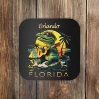 Orlando Florida Vacation Cute Alligator Sunset Souvenir Coaster thumb 0