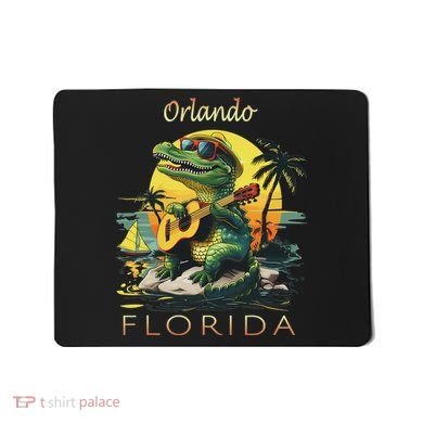 Orlando Florida Vacation Cute Alligator Sunset Souvenir Mousepad