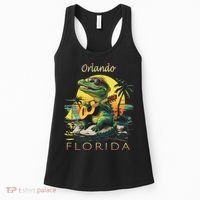 Orlando Florida Vacation Cute Alligator Sunset Souvenir Women's Tank Top thumb 0