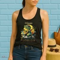 Orlando Florida Vacation Cute Alligator Sunset Souvenir Women's Tank Top thumb 2