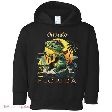 Orlando Florida Vacation Cute Alligator Sunset Souvenir Toddler Hoodie